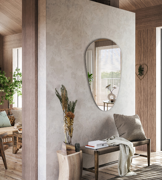 Lustro nieregularne w kształcie łezki bez ramy 35x70 cm