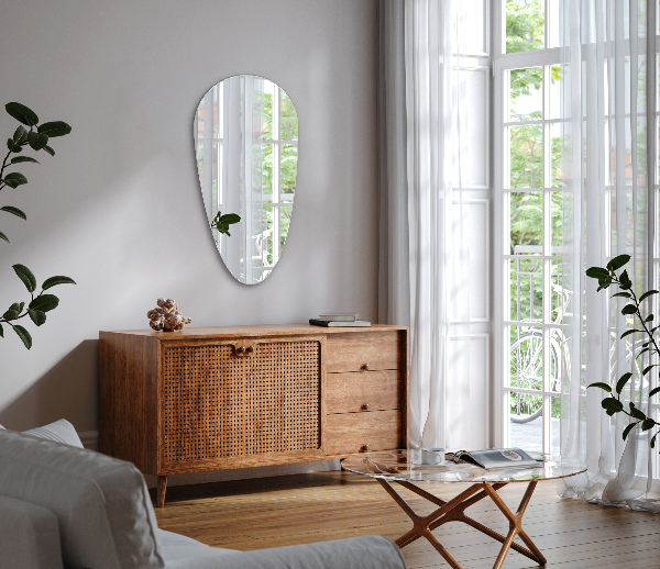 Lustro wiszące asymetryczne łezka bez ramy 45x90 cm