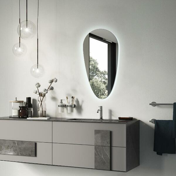 Lustro led kropla wody 45x90 cm