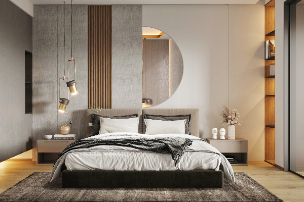 Minimalistyczne lustro półokrągłe bez ramki 25x50 cm