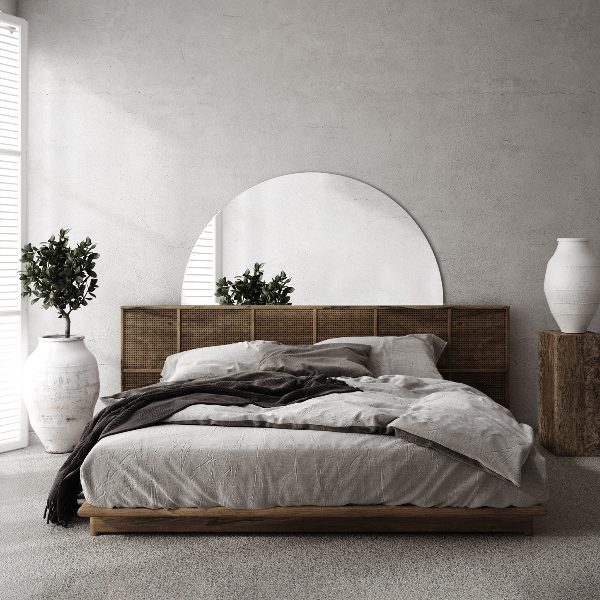 Minimalistyczne lustro półokrągłe bez ramki 25x50 cm