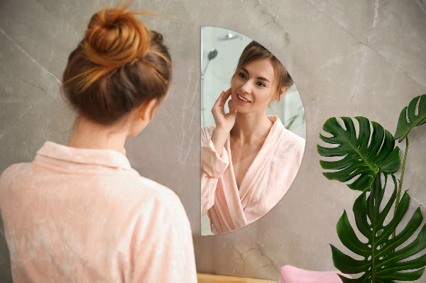 Lustro półokrągłe bez ramki 35x70 cm