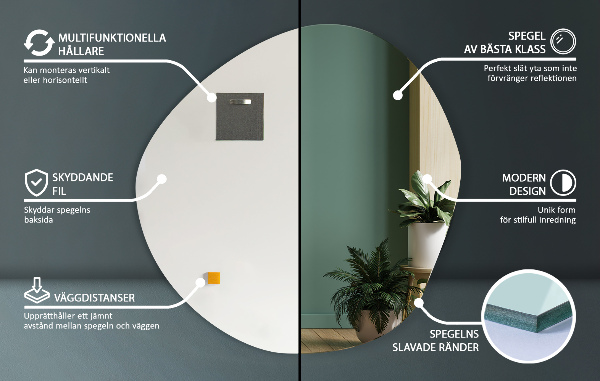 Nieregularne lustro dekoracyjne na ścianę 58x58 cm