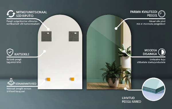 Lustro półowalne 40x70 cm