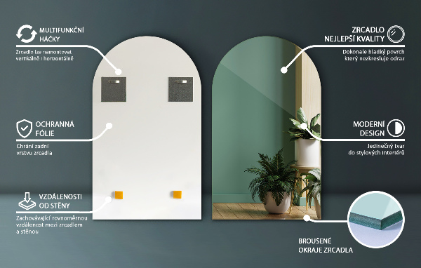 Lustro arkadowe 45x80 cm