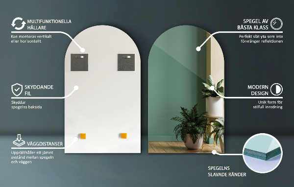 Lustro zaokrąglone 60x100 cm