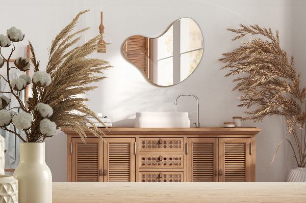 Lustro kształt organiczny bez ramy 68x67 cm