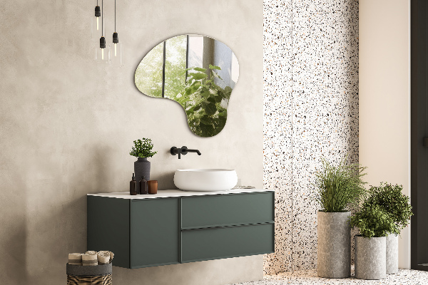 Lustro kształt organiczny bez ramy 68x67 cm