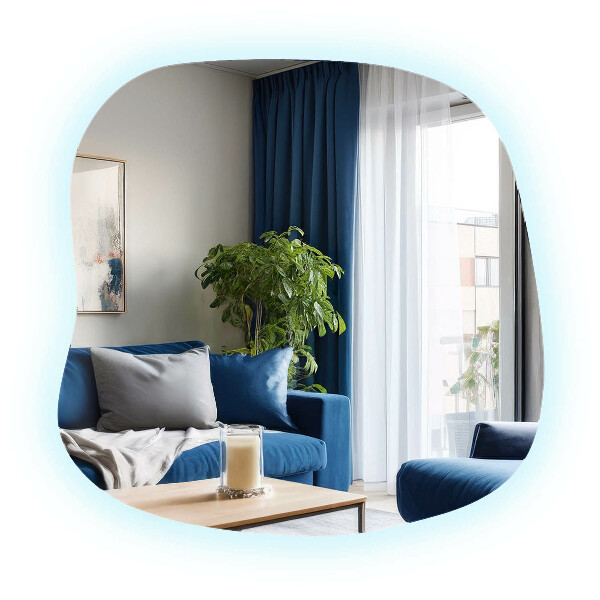 Dekoracyjne lustro nieregularne z podświetleniem led 59x58 cm