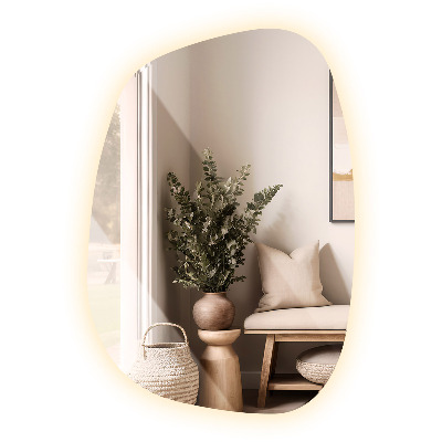 Lustro nieregularne LED w kształcie plamy 49x34 cm