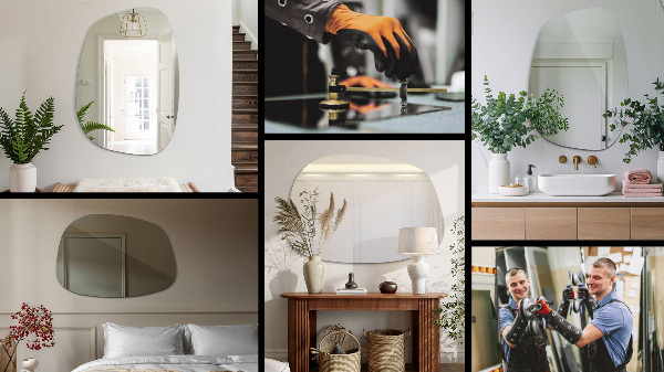 Lustro nieregularne w kształcie plamy 91x66 cm