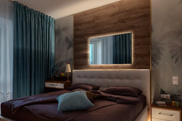 Prostokątne lustro LED 70x50 cm