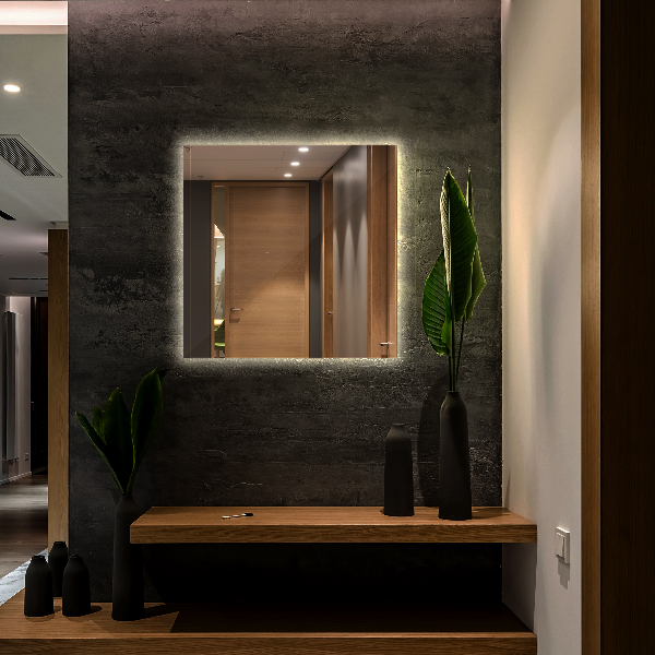 Lustro łazienkowe prostokątne z podświetleniem LED 50x50 cm