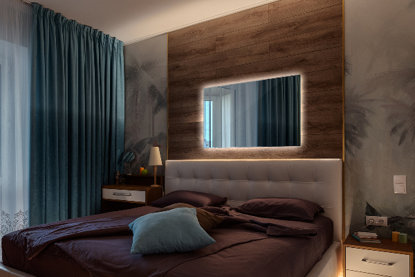 Prostokątne lustro LED do łazienki 70x50 cm