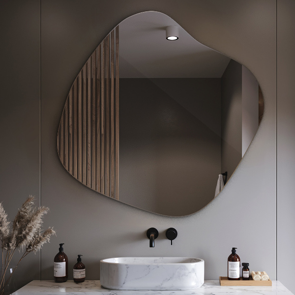 Lustro niesymetryczne w kształcie plamy 58x59 cm