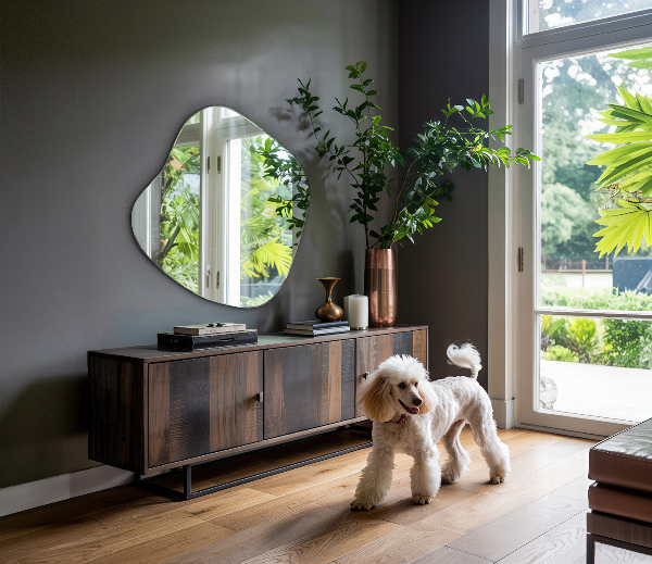 Lustro niesymetryczne w kształcie plamy 58x59 cm