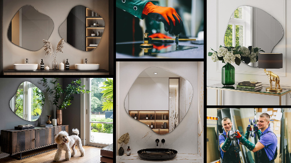 Lustro niesymetryczne w kształcie plamy 77x77 cm