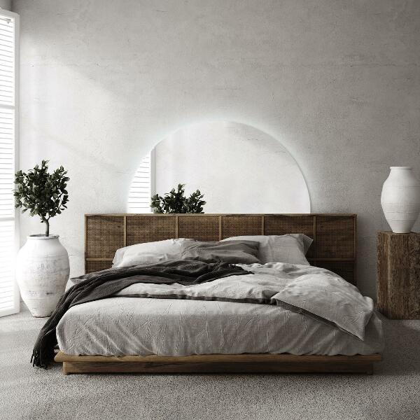 Lustro pół koła led na ścianę 50x100 cm