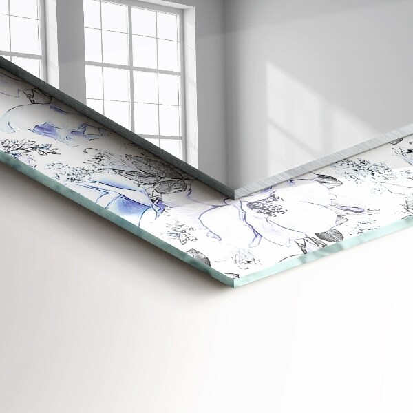 Lustro dekoracyjne prostokątne Kwiaty i liście