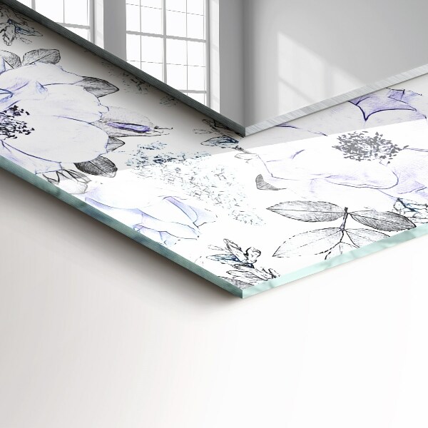 Lustro dekoracyjne prostokątne Kwiaty i liście