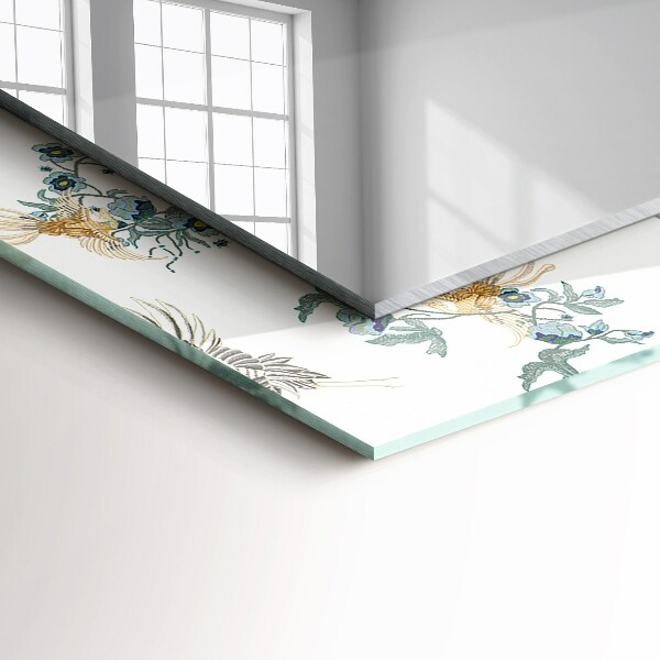 Lustro dekoracyjne prostokątne Ptaki i kwiaty