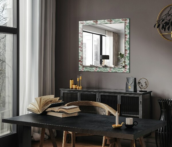 Lustro ścienne dekoracyjne prostokątne Liście akwarelowe