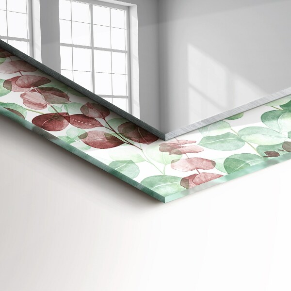 Lustro ścienne dekoracyjne prostokątne Liście akwarelowe