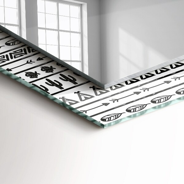 Lustro ramka z nadrukiem prostokątne Indeks gatunków kaktusów