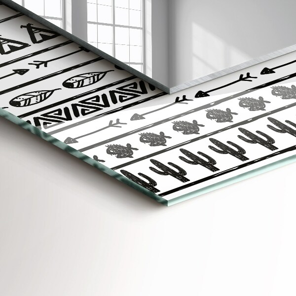 Lustro ramka z nadrukiem prostokątne Indeks gatunków kaktusów