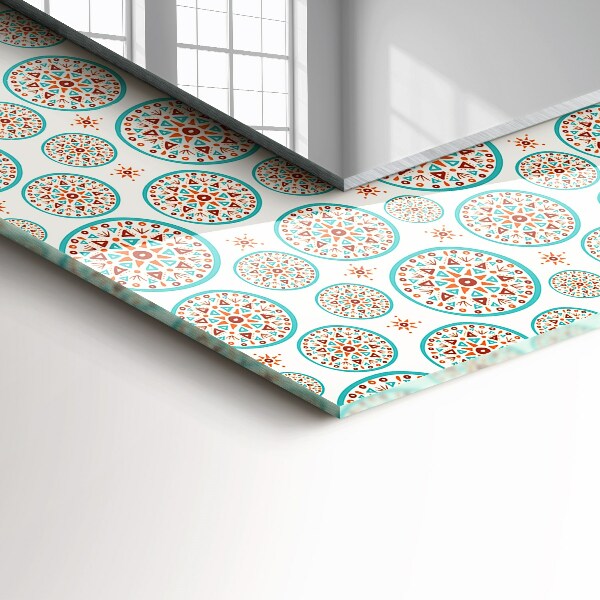 Lustro ramka z nadrukiem prostokątne Rysunek kolorowych okręgów