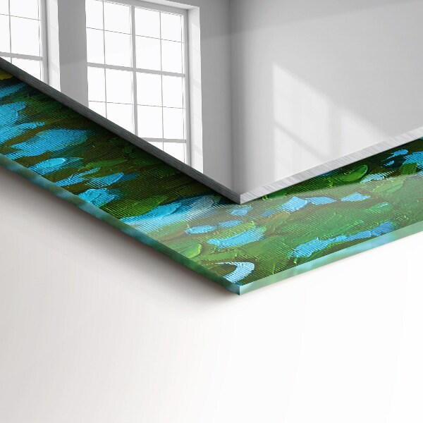 Lustro z nadrukiem dekoracyjne prostokątne Lilia wodna w proszku