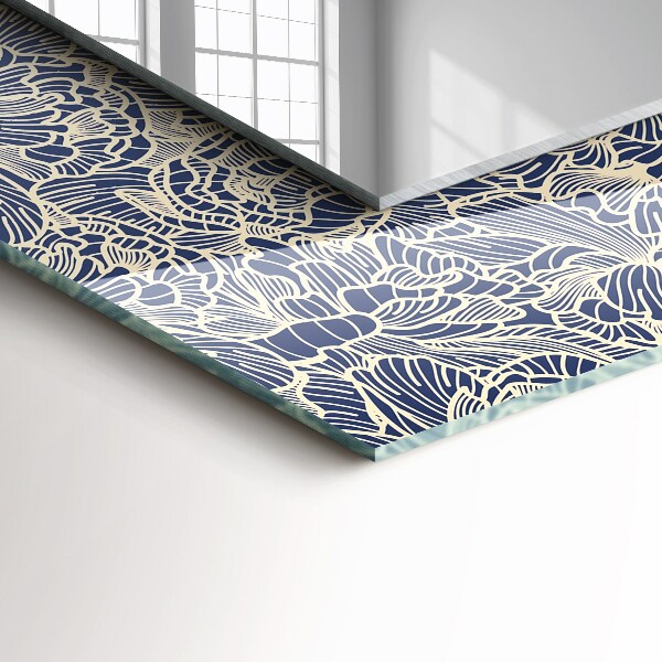 Lustro ścienne dekoracyjne prostokątne Kwiatowy wzór na tkaninie