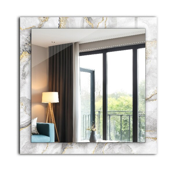 Lustro z nadrukiem prostokątne Marmur z żyłkami