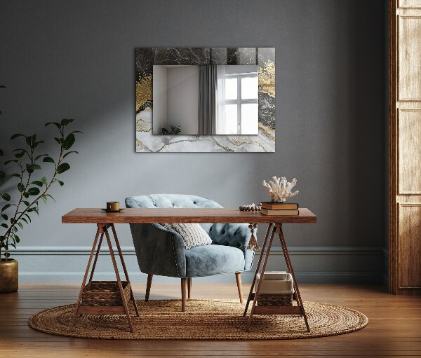 Lustro z nadrukiem dekoracyjne prostokątne Abstrakcyjny marmur z żyłkami