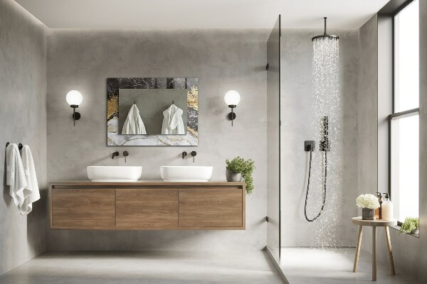 Lustro z nadrukiem dekoracyjne prostokątne Abstrakcyjny marmur z żyłkami