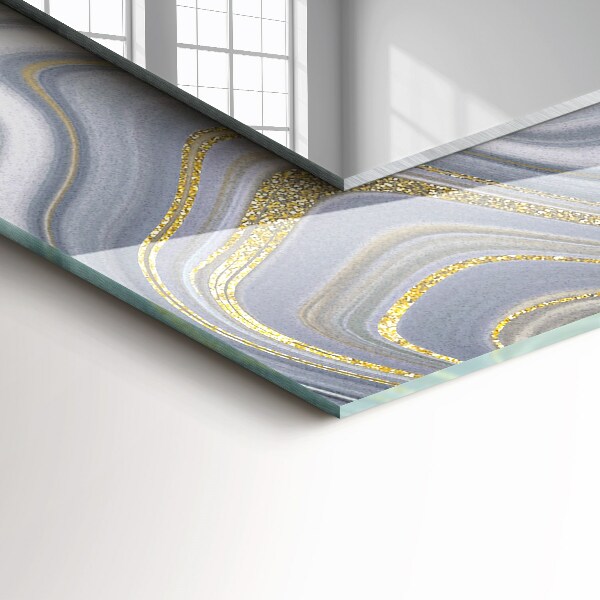 Lustro z drukowaną ramką prostokątne Abstrakcyjne marmurowe motywy