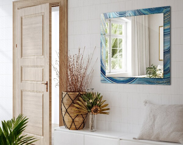 Lustro dekoracyjne prostokątne Niebieskie abstrakcyjne fale