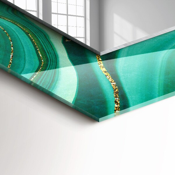 Lustro ramka z nadrukiem prostokątne Zielona abstrakcyjna tekstura