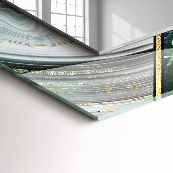 Lustro z drukowaną ramką prostokątne Abstrakcyjny wzór geometryczny