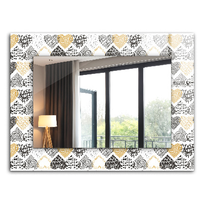 Lustro z nadrukiem prostokątne Kolorowe serca