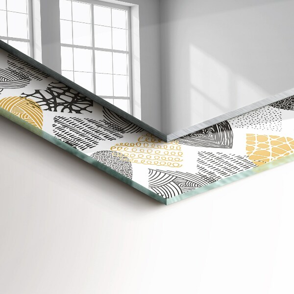 Lustro z nadrukiem prostokątne Kolorowe serca