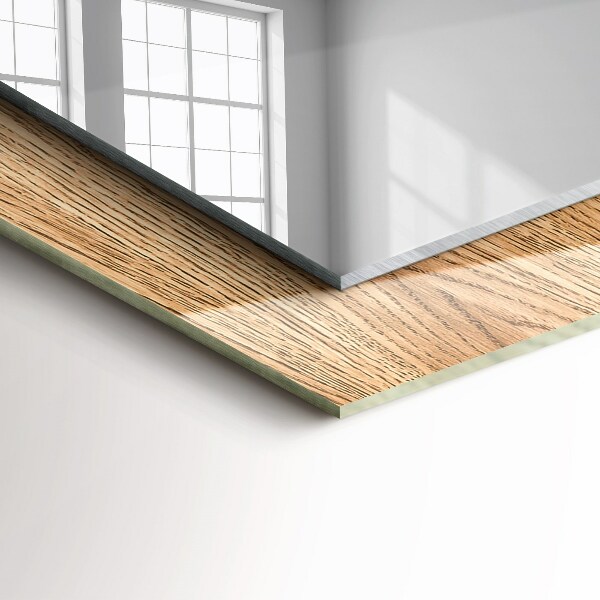 Lustro ramka z nadrukiem prostokątne Tekstura drewna