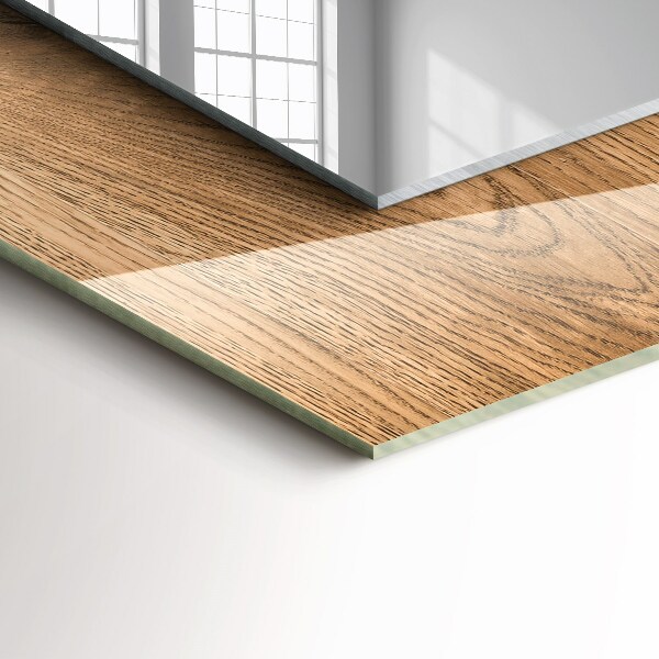 Lustro ramka z nadrukiem prostokątne Tekstura drewna