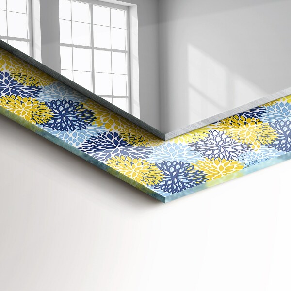 Lustro ramka z nadrukiem prostokątne Kolorowy kwiatowy wzór