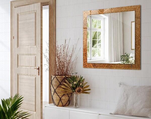 Lustro z drukowaną ramką prostokątne Przekrój słojów pnia drzewa