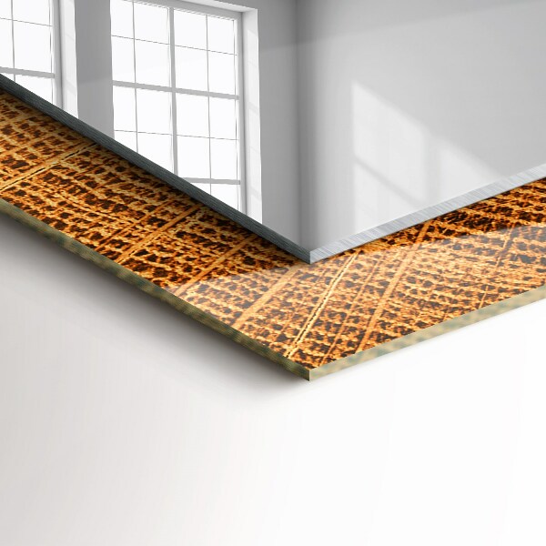 Lustro z drukowaną ramką prostokątne Przekrój słojów pnia drzewa