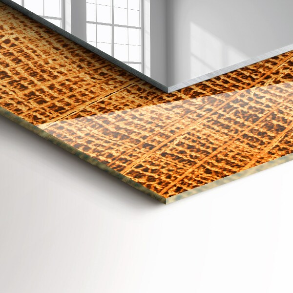 Lustro z drukowaną ramką prostokątne Przekrój słojów pnia drzewa