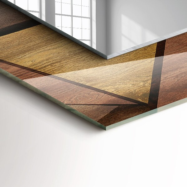 Lustro dekoracyjne prostokątne Geometryczne wzory w drewnie