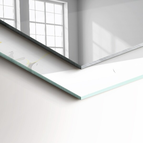 Lustro z nadrukiem dekoracyjne prostokątne Motywy z białego marmuru