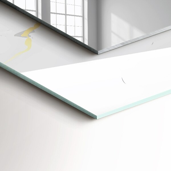 Lustro z nadrukiem dekoracyjne prostokątne Motywy z białego marmuru